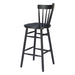 Black wooden bar stool on a white background