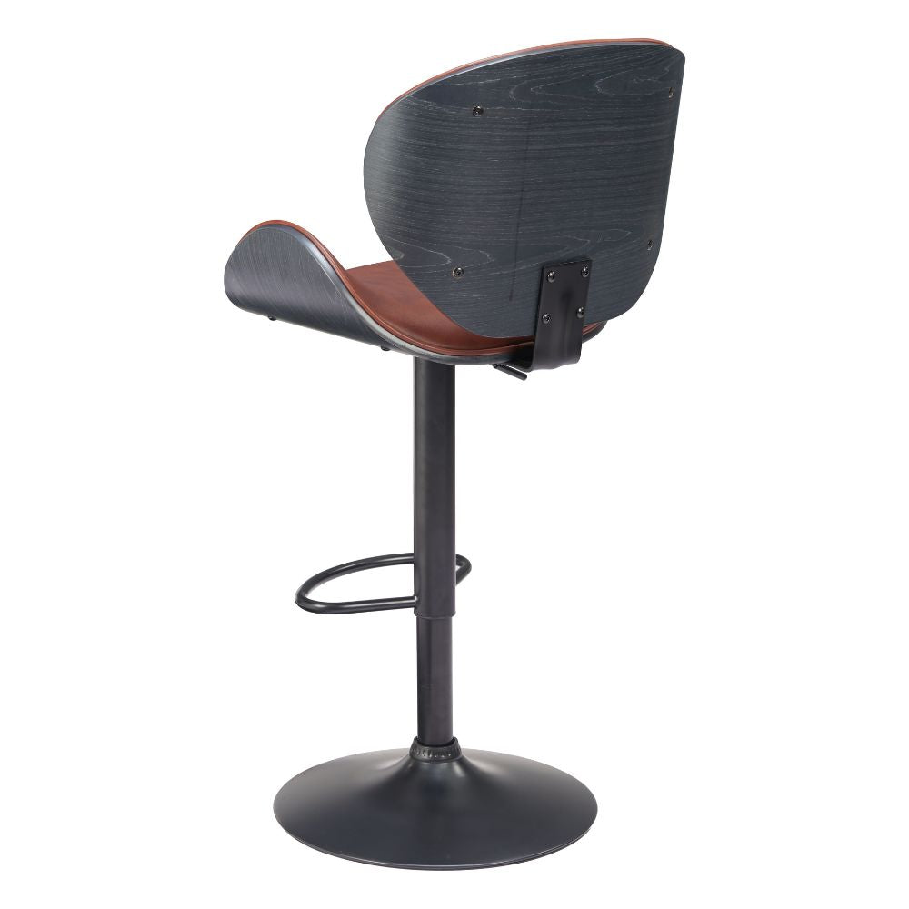 Bar stool with black and brown design on a white background