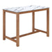 Table with marble-like top and wooden frame on a white background