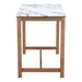 Stool with marble-patterned top and wooden legs on a white background