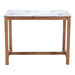 Small table with marble top and wooden frame on a white background