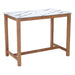 Table with marble-like top and wooden frame on a white background