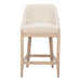 Beige bar stool with wooden legs on a white background