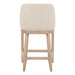 Beige bar stool with wooden legs on a white background