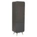 Tall dark gray cabinet with gold legs on a white background