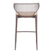 Bar stool with metal frame and beige cushion on a white background