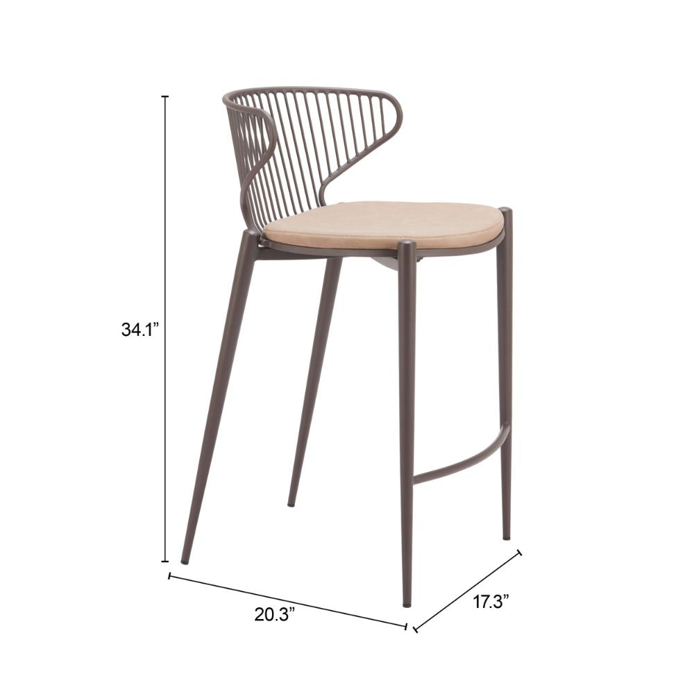 Bar stool with dimensions on a white background