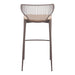 Bar stool with metal frame and beige cushion on a white background