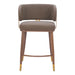 Brown bar stool with gold accents on a white background