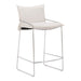 White bar stool with metal frame on a white background