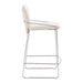 White bar stool with chrome frame on a white background