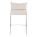 Beige bar stool with metal legs on a white background