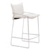 White bar stool with metal frame on a white background
