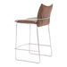 Bar stool with brown seat and backrest on a white background