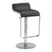 Black bar stool with chrome base on a white background