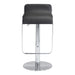 Black bar stool with chrome base on a white background