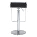 Black bar stool with chrome base on a white background