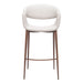 White bar stool with wooden legs on a white background