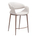 White bar stool with brown legs on a white background