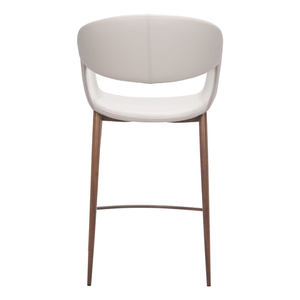Modern chair with a white seat and beige backrest on a white background