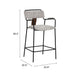 Bar stool with dimensions labeled on a white background