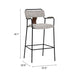Bar stool with dimensions labeled on a white background