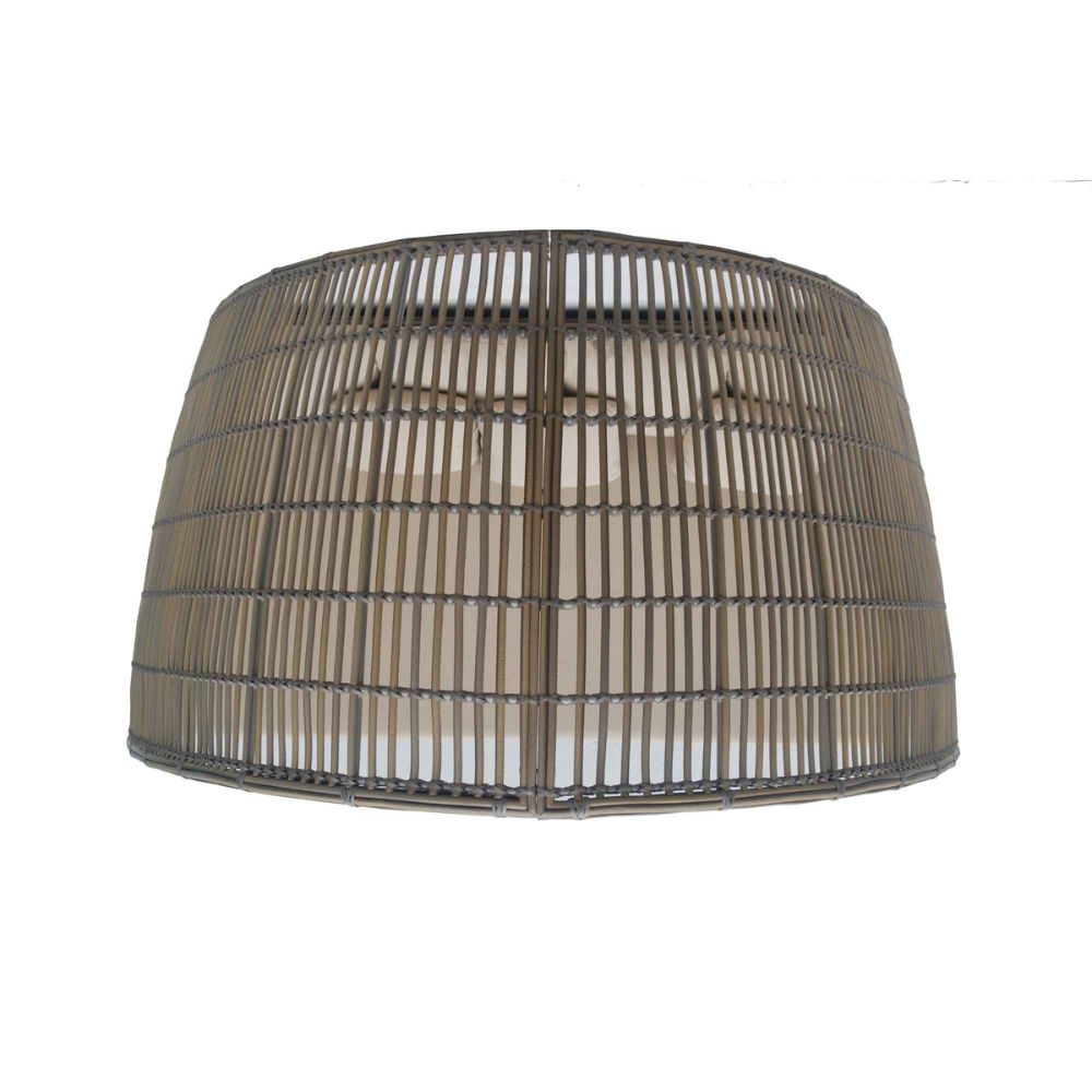 Woven lampshade on a white background