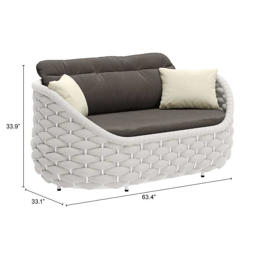 Coral Reef Loveseat Gray