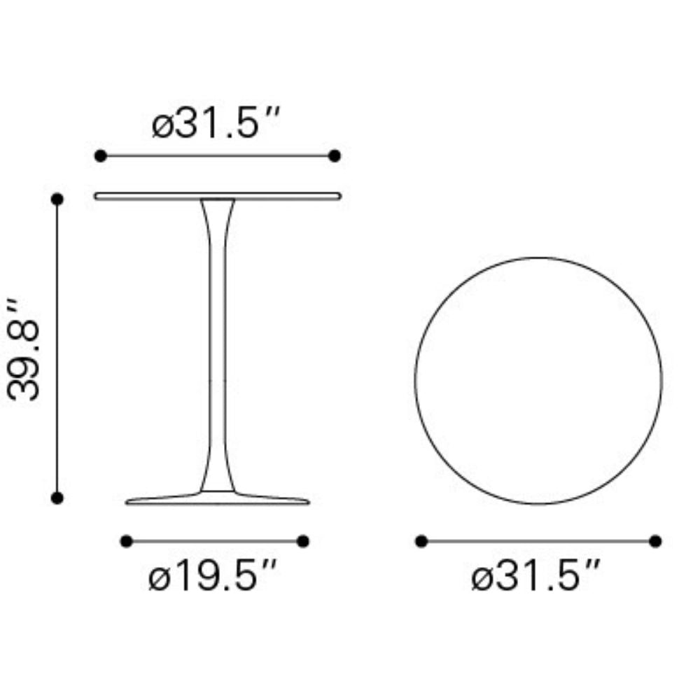Soleil Bar Table White