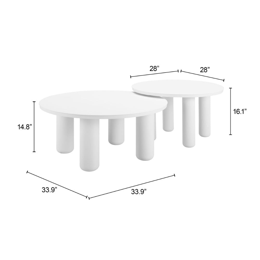 Ola Coffee Table Set (2-Piece) White