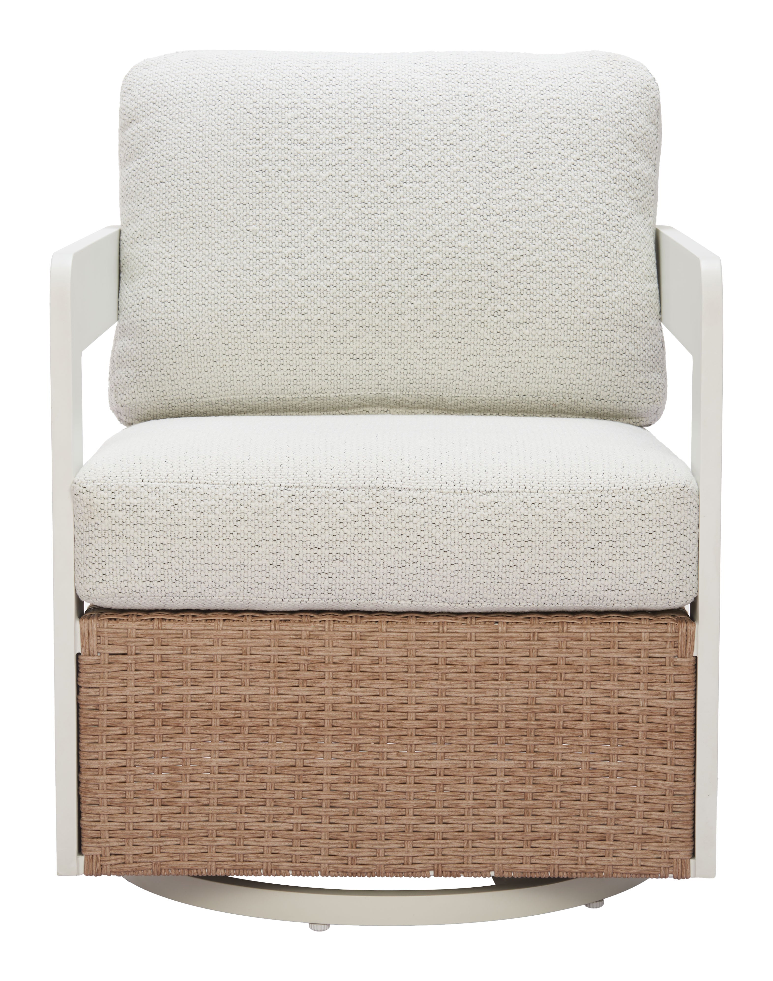 Gelo Swivel Chair White & Brown