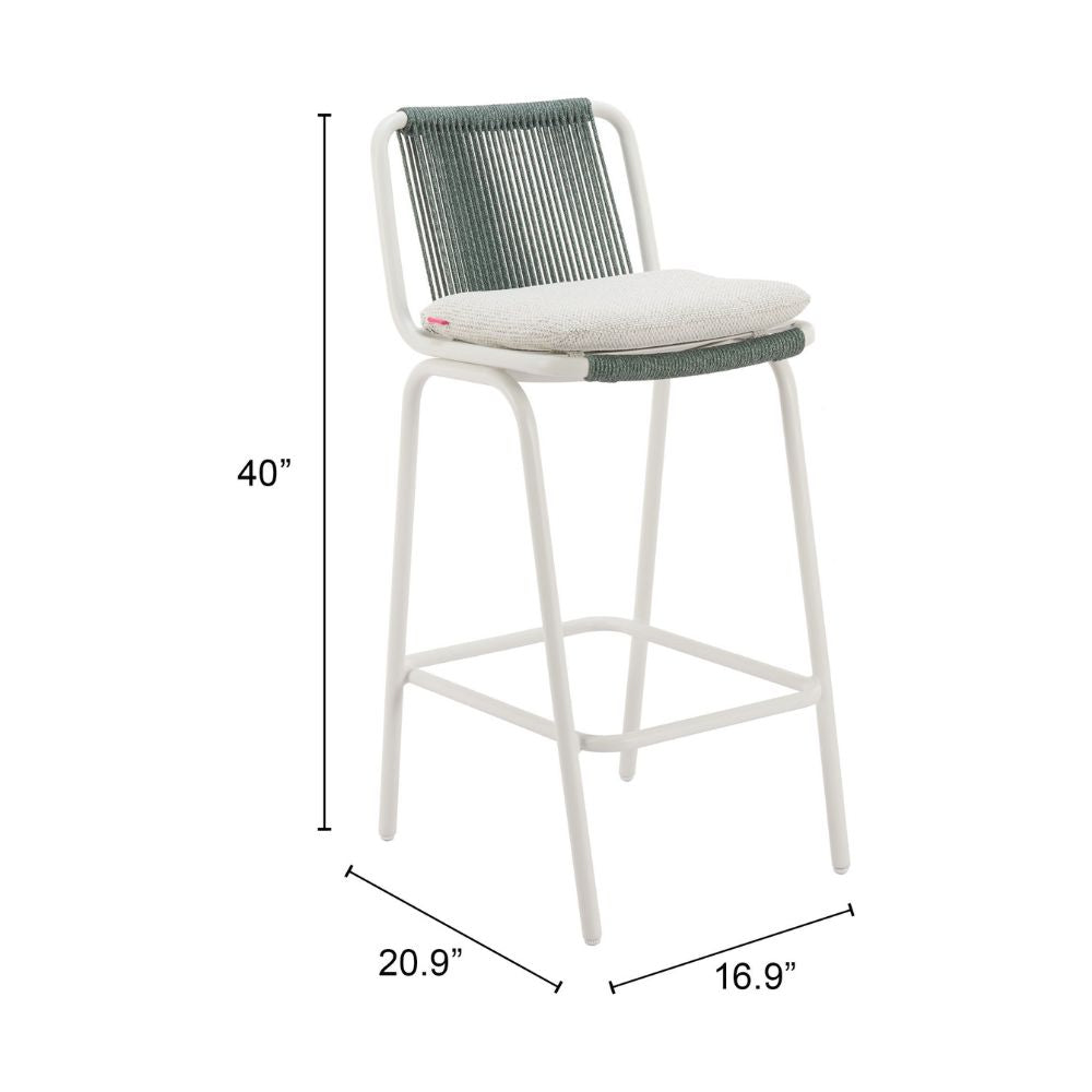 Luft Barstool (Set of 2) White & Green