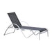 Black lounge chair with white frame on a white background