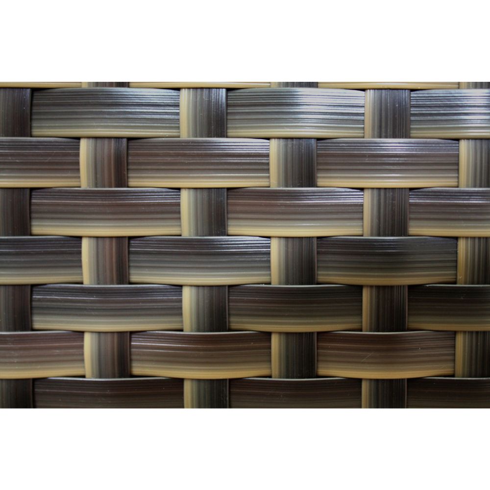 Close-up of a woven pattern with brown and beige colors on a white background