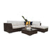 Outdoor furniture set with a sectional sofa and coffee table on a white background
