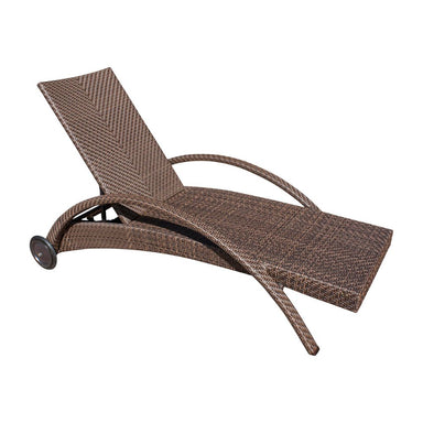 Brown wicker lounge chair on a white background