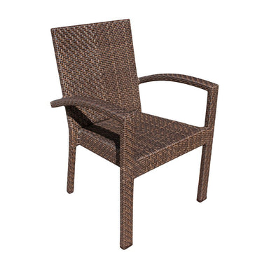 Brown wicker chair on a white background