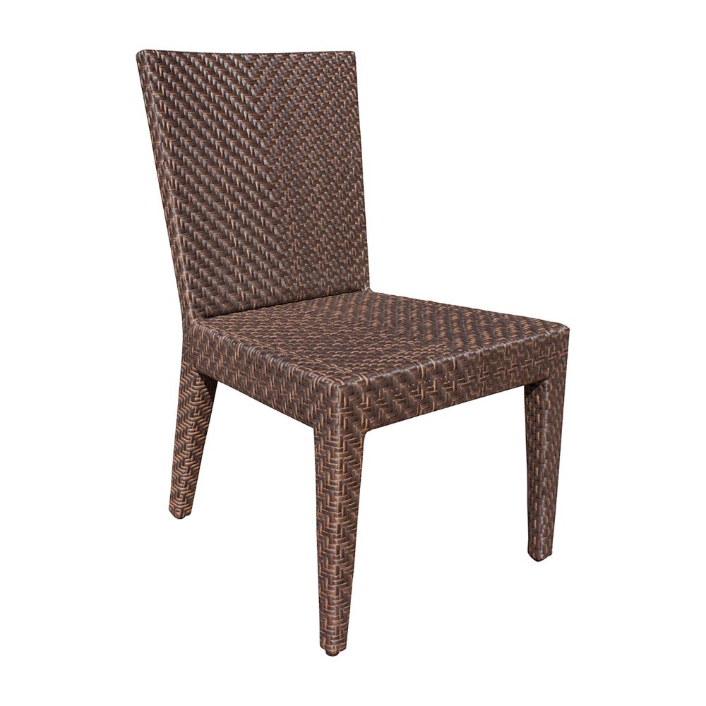 Brown wicker chair on a white background