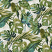 Pattern of green tropical leaves on a beige background