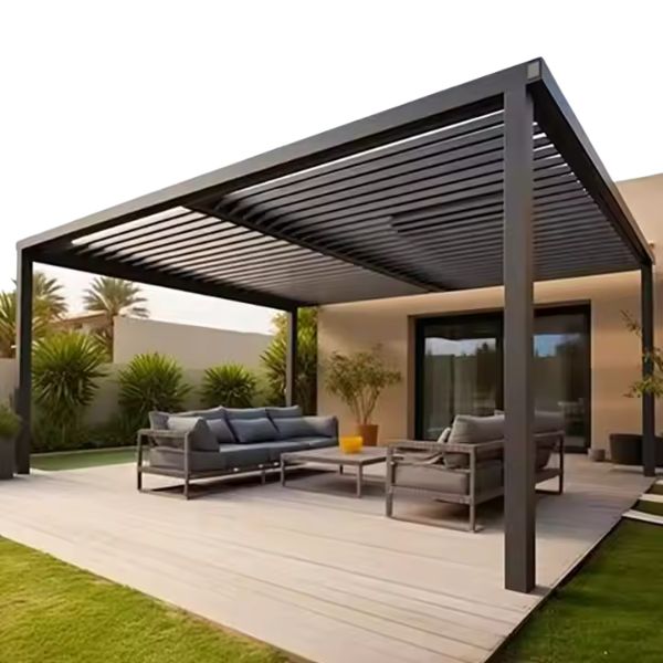 Modern Aluminum Pergola W/ Retractable Roof