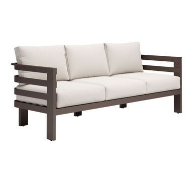 Outdoor 3 seater sofa with white fabric