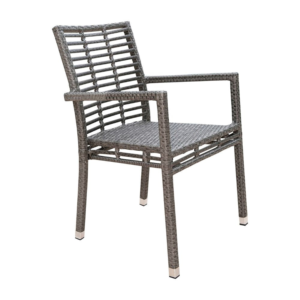 Gray wicker chair on a white background