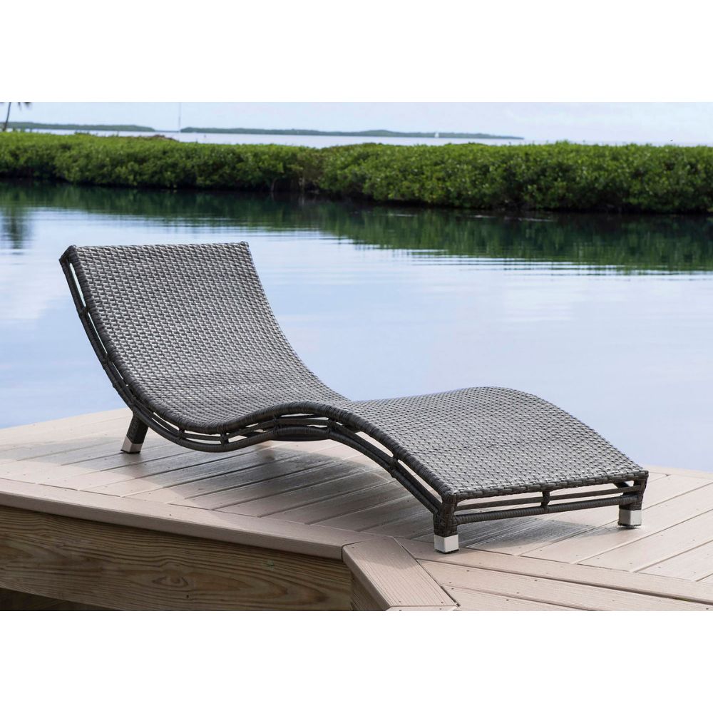 Panama Jack Graphite Curve Chaise Lounge with Cushion