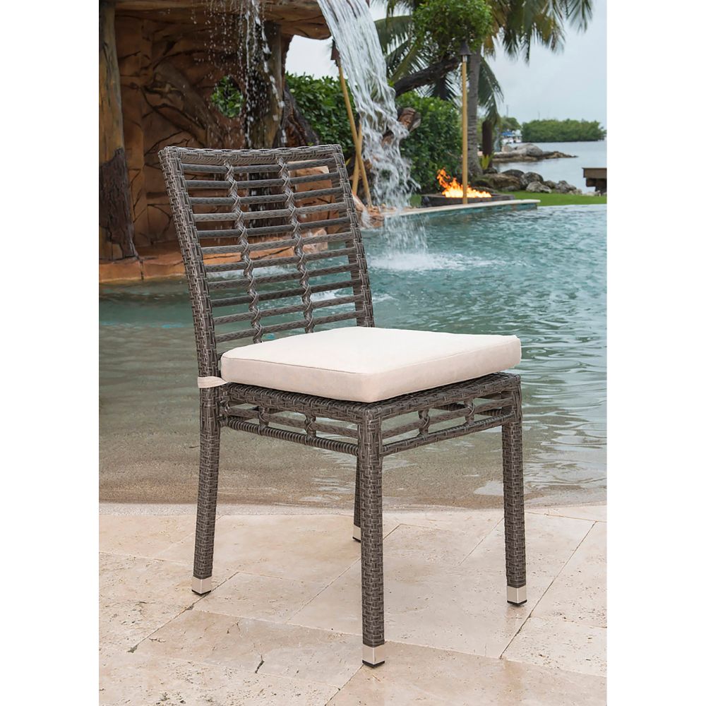 Panama Jack Graphite Set of 2 Stackable Side Chairs with Cushion