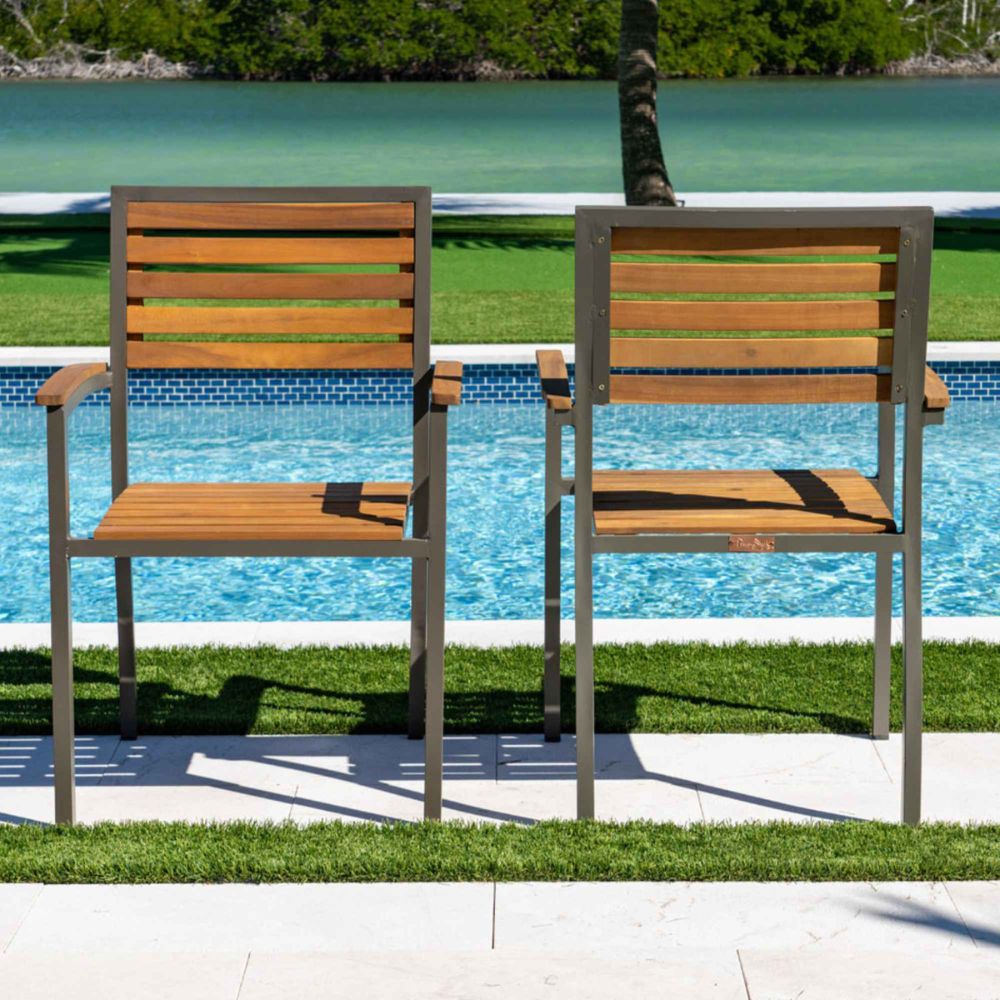 Panama Jack Boca Grande Stackable Dining Armchairs (Set of 2)