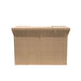 Beige woven storage ottoman on a white background