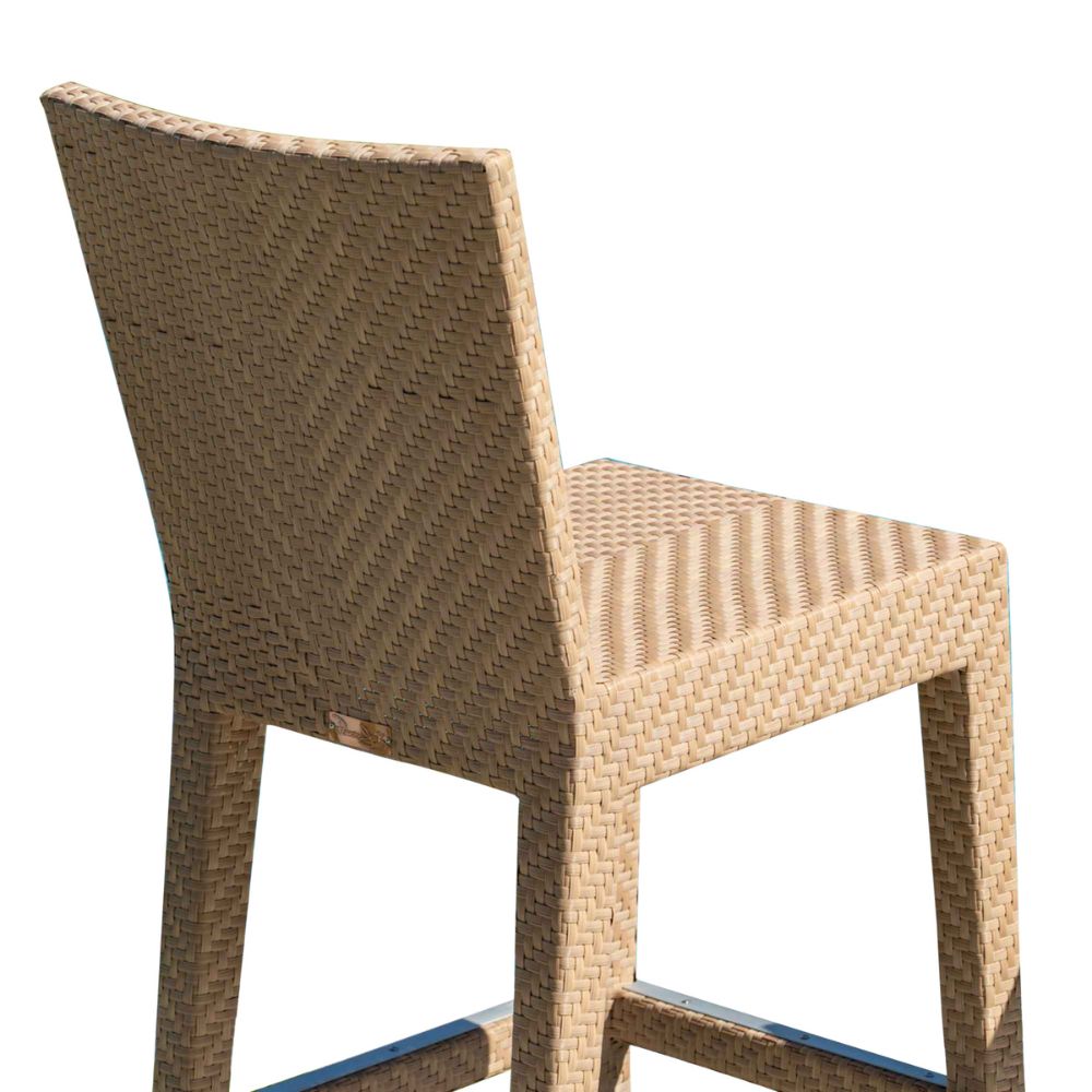 Woven rattan chair on a white background