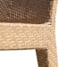 Close-up of woven wicker chair with a white background