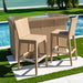 Wicker outdoor furniture set by a poolside