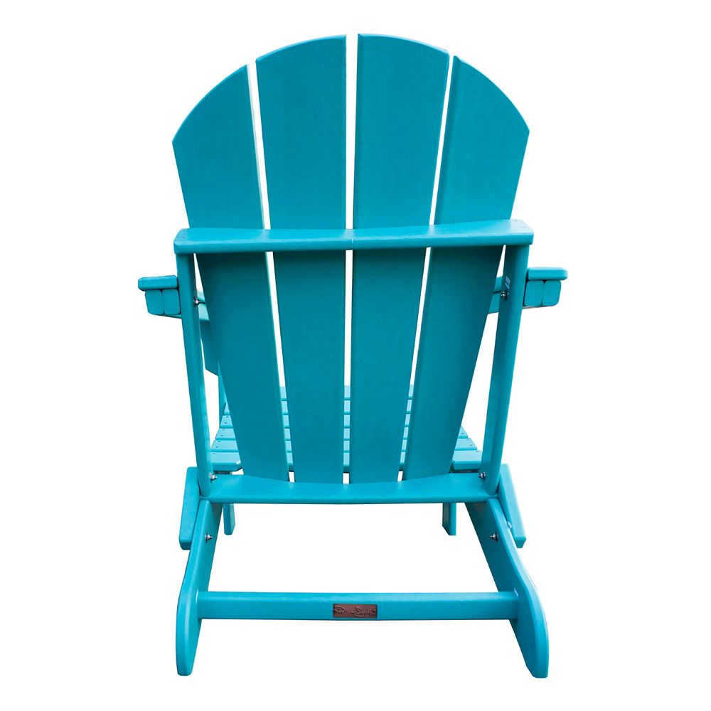 Blue Adirondack chair on a white background